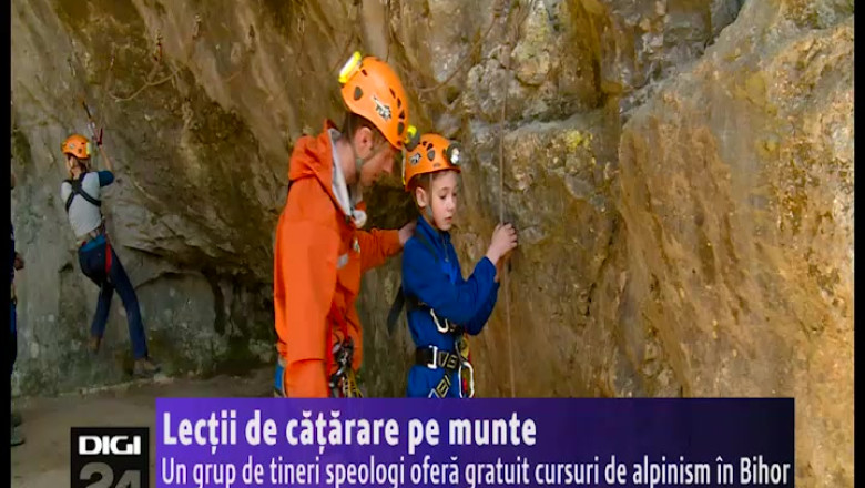 Lectii de escalada pe munte. Un grup de tineri speologi ofera gratuit cursuri de alpinism in Bihor Imagine