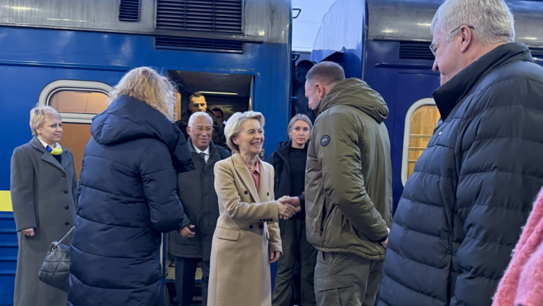 Liderii UE au ajuns la Kiev, in ziua cand se implinesc trei ani de razboi. Von der Leyen: „In aceasta lupta e in joc destinul Europei” Imagine