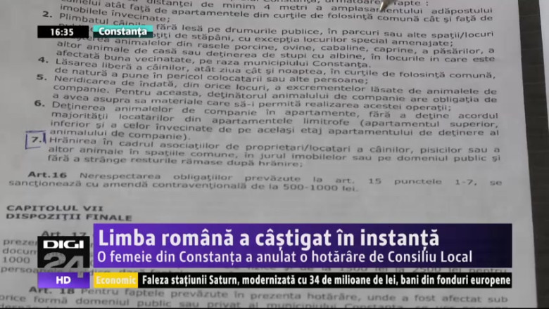 Limba romana a castigat in instanta. O femeie din Constanta a anulat o hotarare de Consiliu Local Imagine