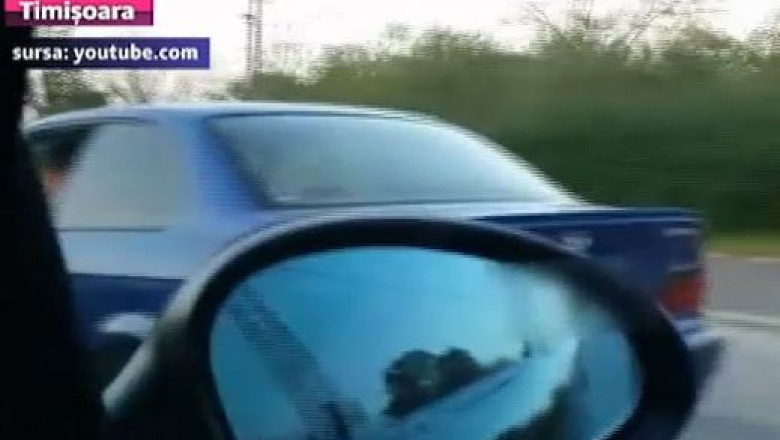 ”Liniute” ilegale, nepedepsite. Doua masini s-au intrecut pe o strada circulata, din Lugoj Imagine