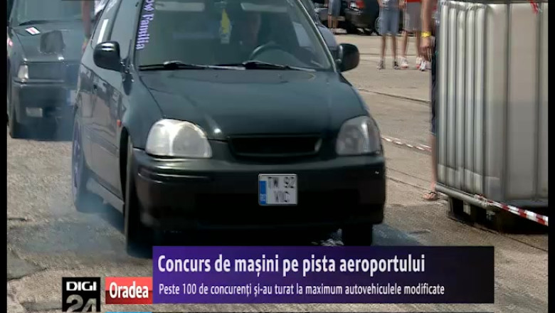 „Liniute” legale pe aeroport. Peste 100 de impatimiti ai vitezei s-au intrecut la Oradea Imagine