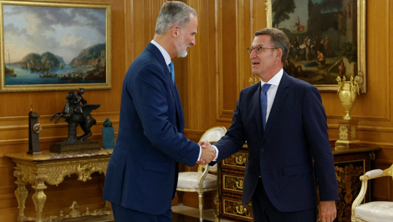Lovitura pentru Pedro Sanchez. Regele Spaniei l-a desemnat candidat la functia de premier pe liderul dreptei, Alberto Nunez Feijoo Imagine