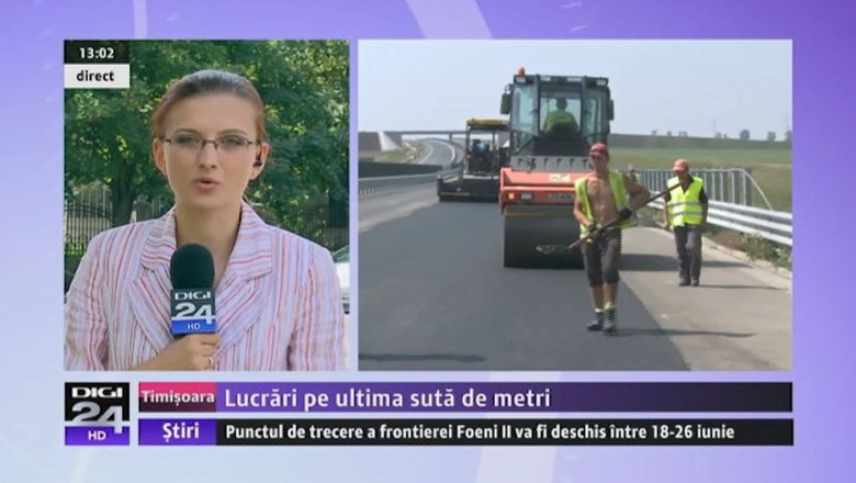 Lucrari pe ultima suta de metri pe autostrada Timisoara-Arad Imagine