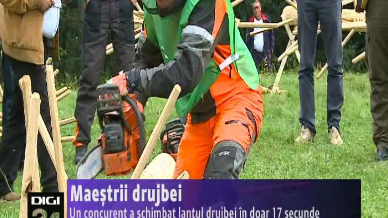 Maestrii drujbei. In Poiana Brasov a avut loc un concurs al taietorilor de lemne Imagine