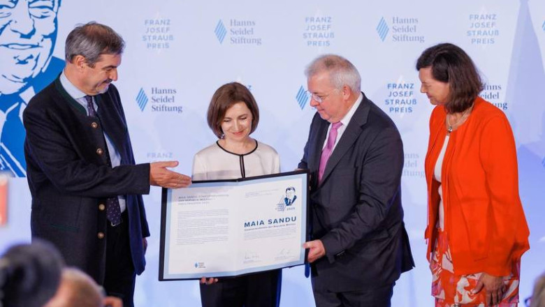 Maia Sandu a primit in Germania Premiul Franz Josef Strauss. A decis sa doneze suma de bani care insoteste distinctia Imagine