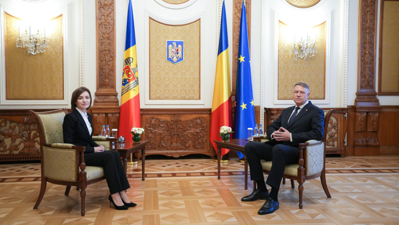 Maia Sandu, la Bucuresti: In timp ce unii ne santajeaza, altii ne imbratiseaza. Va multumesc mult, domnule presedinte Iohannis Imagine