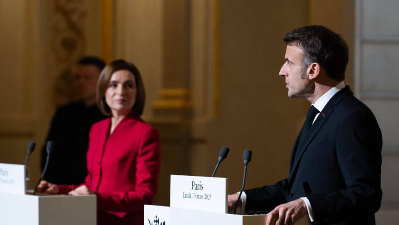 Maia Sandu, primita de Macron. Presedintele francez: Exista tentative rusesti din ce in ce mai dezinhibate de destabilizare a Moldovei Imagine