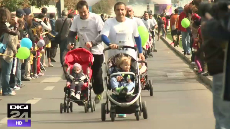 Maratonul parintilor: 200 de bucuresteni s-au intrecut la impins carucioare Imagine