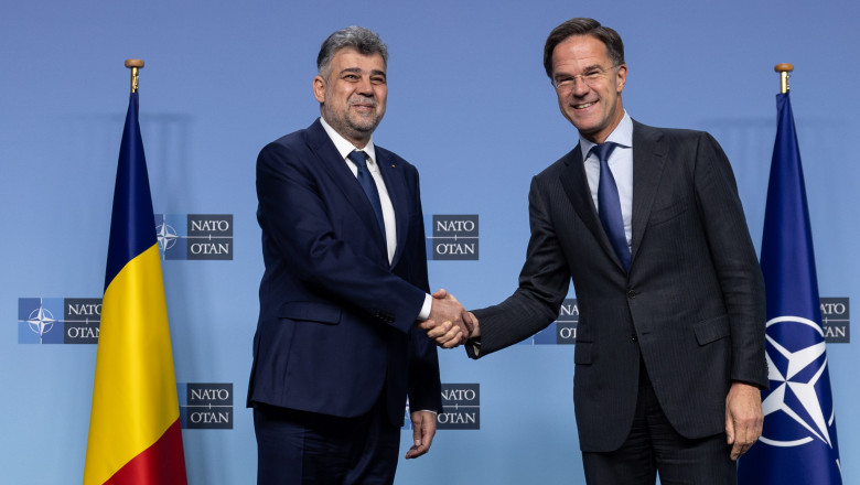 Marcel Ciolacu s-a intalnit cu Mark Rutte la Bruxelles. Ce solicitare i-a facut premierul roman sefului NATO Imagine