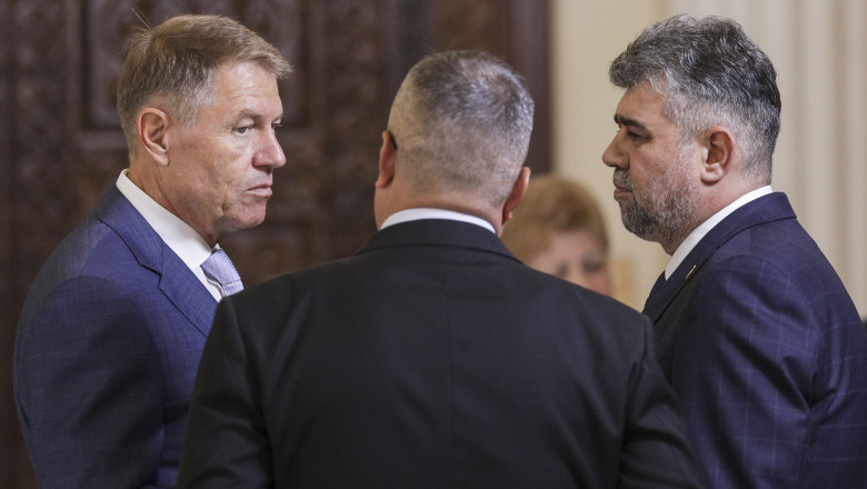 Marcel Ciolacu si Nicolae Ciuca s-au intalnit cu Klaus Iohannis la Cotroceni, inainte de anuntul despre organizarea alegerilor Imagine