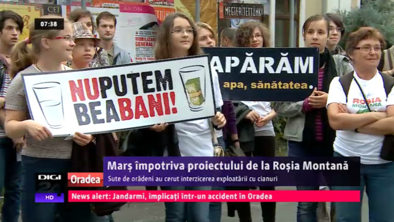 Mars impotriva proiectului de la Rosia Montana. Sute de oradeni au cerut interzicerea exploatarii cu cianuri Imagine