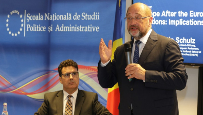 Martin Schulz le-a vorbit studentilor de la SNSPA despre perspectivele Romaniei in UE dupa alegerile europarlamentare Imagine