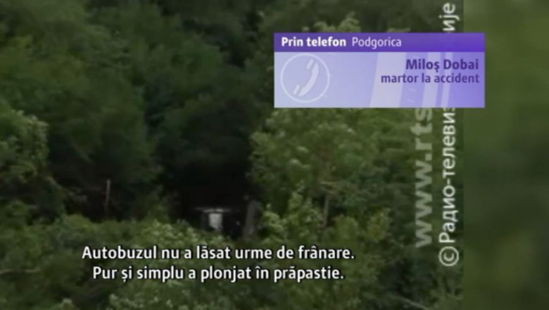 Martor al accidentului din Muntenegru: Autobuzul nu a lasat urme de franare Imagine