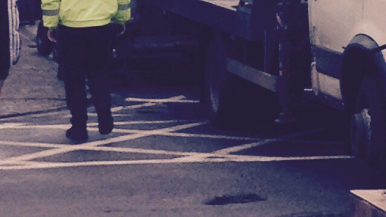 Masina de Politie, ridicata din centrul Oradei Imagine