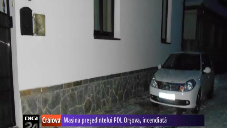 Masina presedintelui PDL Orsova, incendiata Imagine