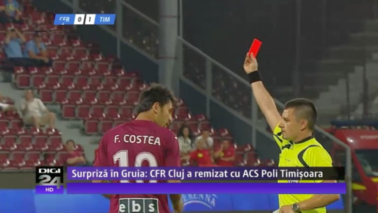 Meci nebun in Gruia intre CFR Cluj si ACS Poli Timisoara: Trei eliminari si 16 cartonase galbene Imagine