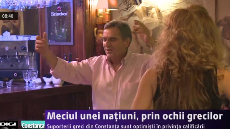 Meciul unei natiuni, prin ochii grecilor. Suporterii greci din Constanta sunt optimisti in privinta calificarii Imagine