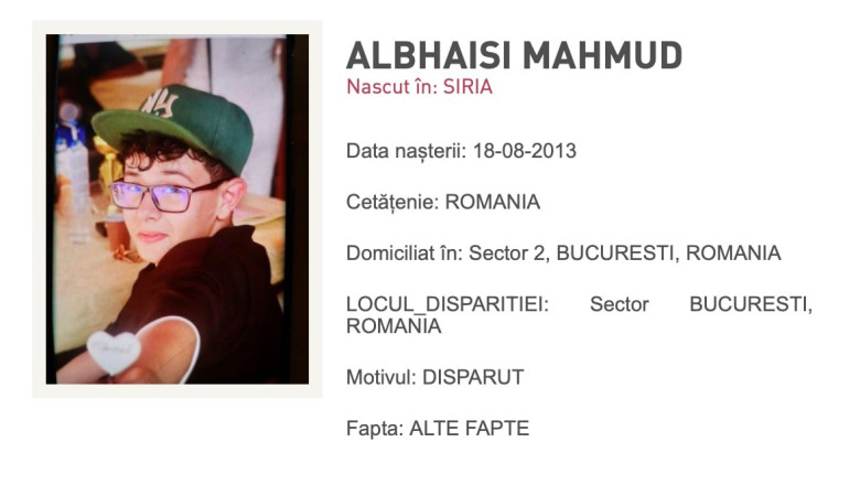 Mesaj RO-Alert, in Bucuresti, dupa disparitia, de miercuri, a unui baiat de 11 ani Imagine