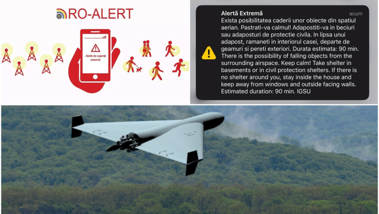 Mesaj RO-Alert in judetul Tulcea, dupa un nou atac al Rusiei in Ucraina. MApN: O tinta aeriana a intersectat spatiul aerian al tarii Imagine