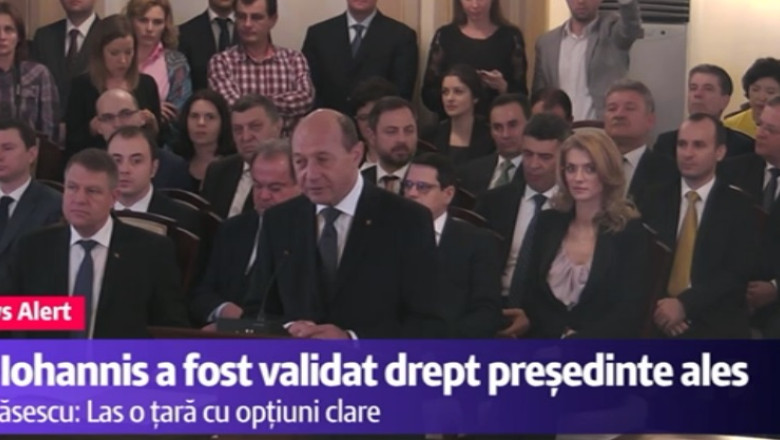 Mesajul lui Traian Basescu pentru Klaus Iohannis: Va doresc ca dupa primul mandat sa nu fiti in banca din stanga Imagine