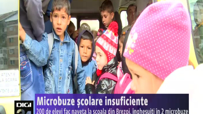 Microbuze scolare insuficiente. 200 de elevi fac naveta la scoala din Brezoi, inghesuiti in 2 microbuze Imagine