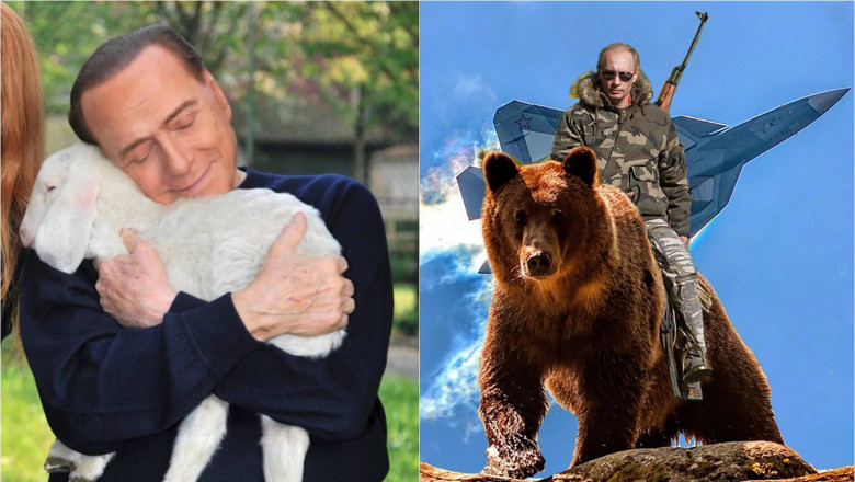Mieluseii lui Berlusconi, tigrul care l-a atacat pe Putin si Codrut cel fioros. Animalele folosite in strategia de PR a liderilor lumii Imagine