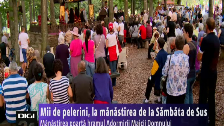 Mii de pelerini, la manastirea de la Sambata de Sus. Manastirea poarta hramul Adormirii Maicii Domnului Imagine