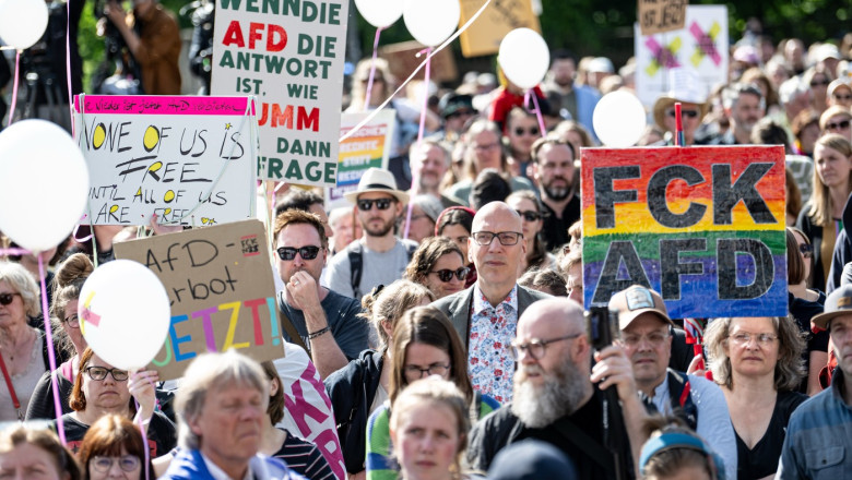Mii de persoane au demonstrat in Germania pentru a cere interzicerea AfD Imagine