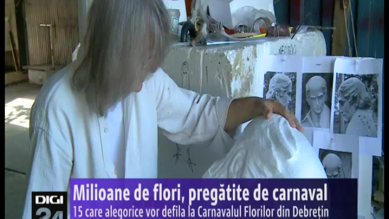 Milioane de flori, pregatite de carnaval. 15 care alegorice vor defila la Carnavalul Florilor din Debretin Imagine