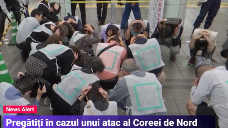Milioane de japonezi s-au refugiat in buncare si cladiri de urgenta. Tokyo face pregatiri pentru un eventual atac din Coreea de Nord Imagine