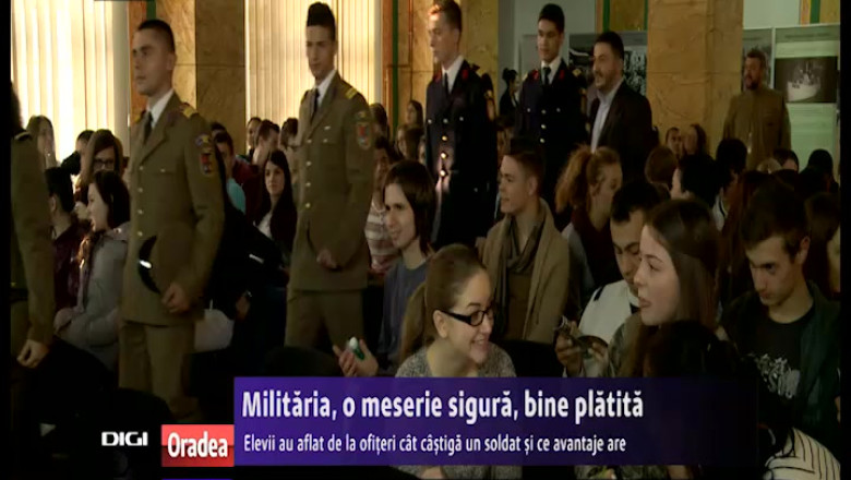 Militaria, o meserie sigura, bine platita. Elevii oradeni au aflat de la ofiteri cat castiga un soldat si ce avantaje are Imagine