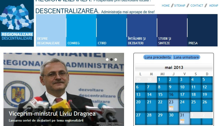 Ministerul Dezvoltarii a lansat site-ul regionalizarii, cu o adresa URL atipica Imagine