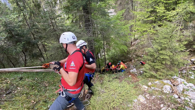 Misiune contracronometru, in Bihor si Alba, pentru salvarea unor turisti raniti pe munte. Unul dintre ei a intrat pe un traseu interzis Imagine