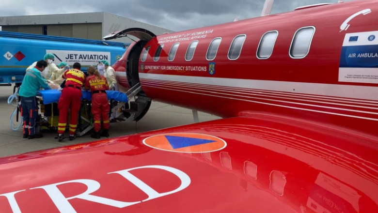 Misiune DSU: Soldat ucrainean grav ranit, transportat cu o aeronava SMURD din Polonia in Olanda Imagine