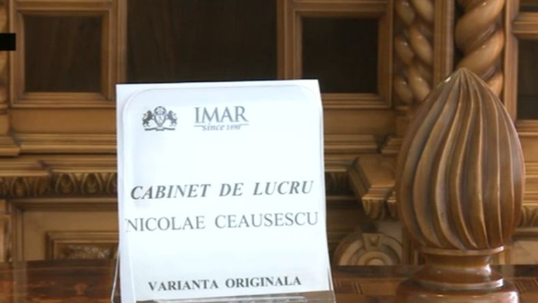 Mobila lui Nicolae Ceausescu, scoasa la licitatie. Pretul unui set de birou porneste de la 50.000 de euro Imagine