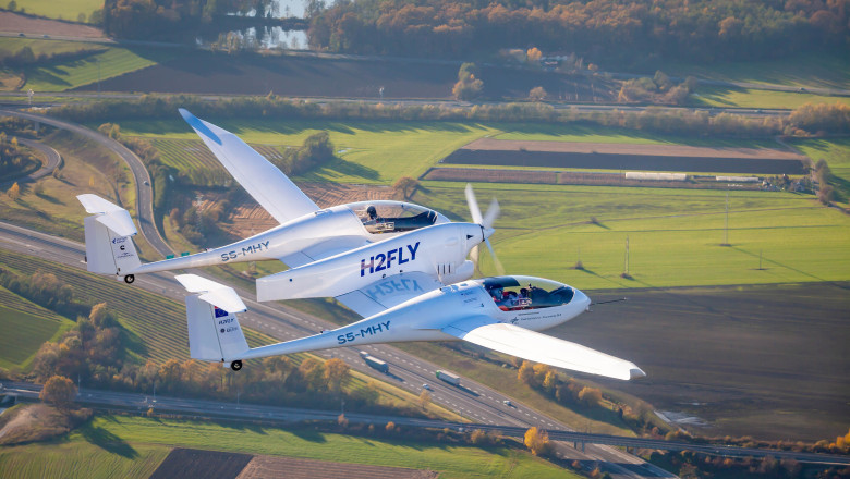 Moment crucial pentru zborul fara emisii. Un avion alimentat cu hidrogen lichid a facut o cursa, in premiera Imagine
