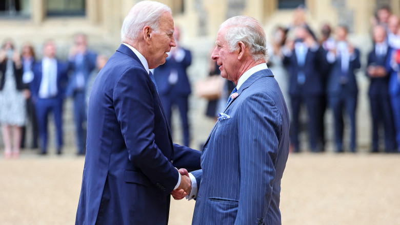 Moment istoric. Joe Biden s-a intalnit cu Regele Charles, la castelul Windsor Imagine