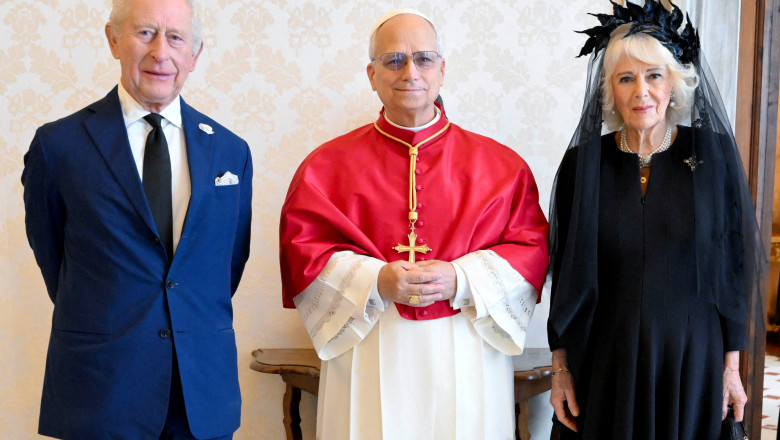 Moment istoric: Regele Charles si Papa Leon s-au rugat impreuna in Capela Sixtina Imagine