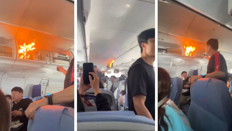 Momente de groaza la bordul unui avion: O baterie din bagaje a luat foc in timpul zborului Imagine