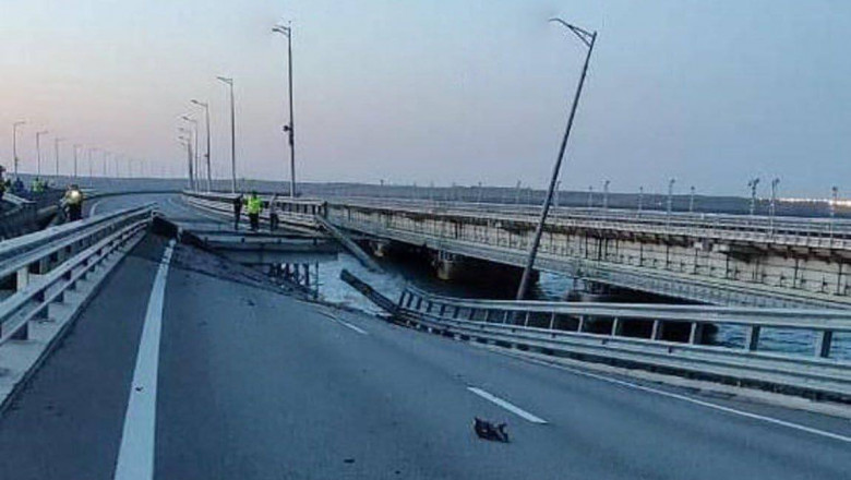 Momentul exploziei de pe podul Kerci. Cum arata acum Podul lui Putin Imagine