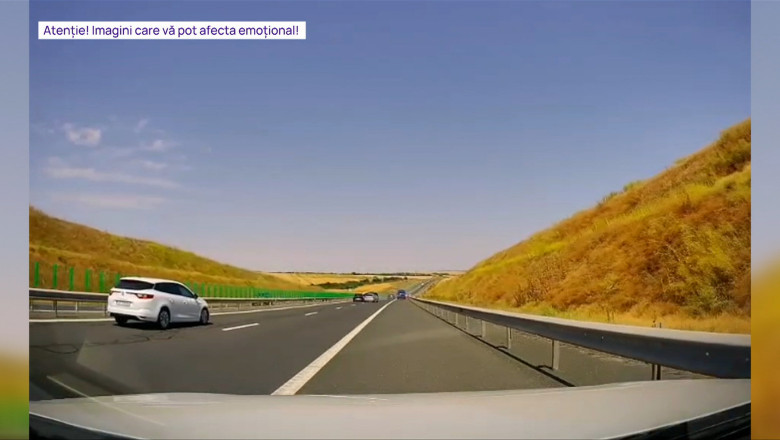 Momentul impactului din carambolul de pe Autostrada Soarelui. Imagini surprinse de o camera de bord Imagine