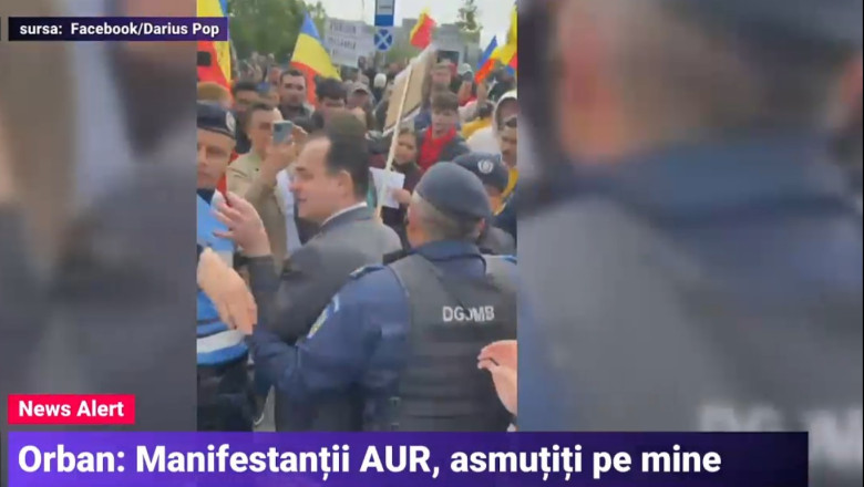 Momentul in care Ludovic Orban a fost agresat de protestatarii AUR: „Am fost scuipat, lovit cu bat de la steag, lovit cu piciorul” Imagine