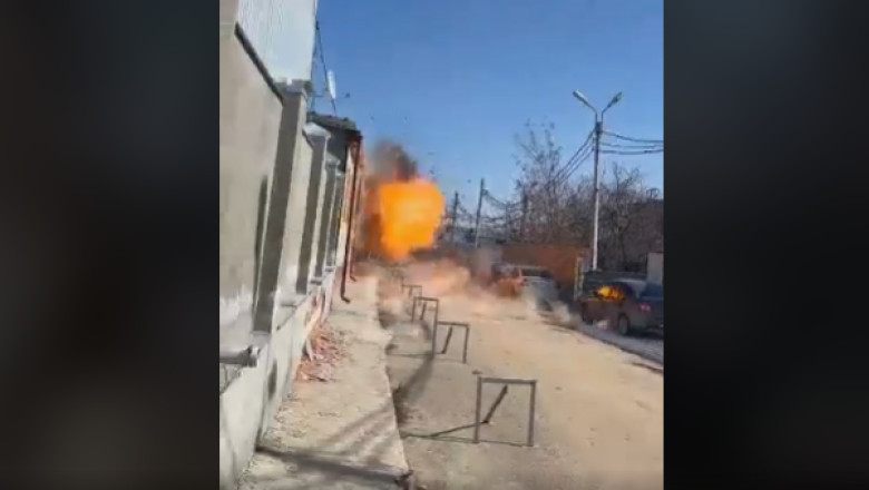 Momentul in care o drona ucraineana loveste cladirea primariei din Belgorod. Cel putin doi raniti Imagine