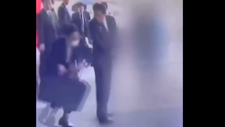 Momentul in care premierul Japoniei este salvat de o garda de corp de o presupusa tentativa de asasinat Imagine