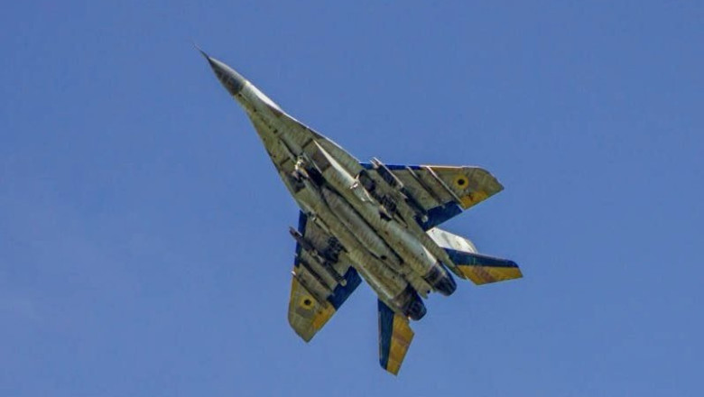 Momentul in care un avion ucrainean MiG-29 doboara o drona ruseasca in zbor. „Am simtit bucurie pura” Imagine