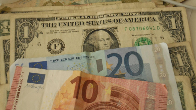 Moneda euro a coborat luni sub 0,99 dolari pentru prima data in ultimii 20 de ani Imagine