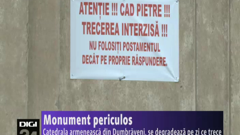 Monument istoric periculos. Catedrala armeneasca din Dumbraveni se degradeaza pe zi ce trece Imagine