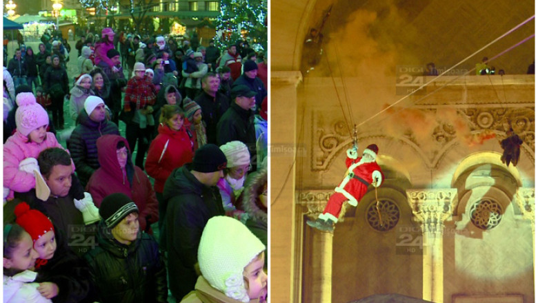 Mos Craciun a fost la inaltime, la Timisoara. A coborat de pe Opera  Imagine