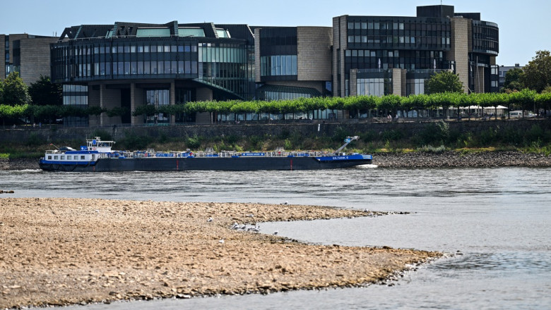 Navigatia pe Rin, pe punctul de a se inchide din cauza nivelului redus al apelor. Transporturile de cereale si motorina vor fi afectate Imagine
