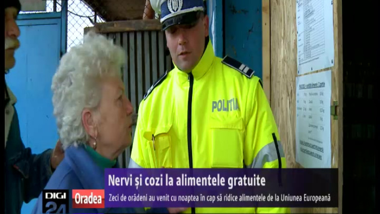 Nervi si cozi la alimentele gratuite. Zeci de oradeni au venit cu noaptea in cap sa ridice ajutorul de la Uniunea Europeana Imagine